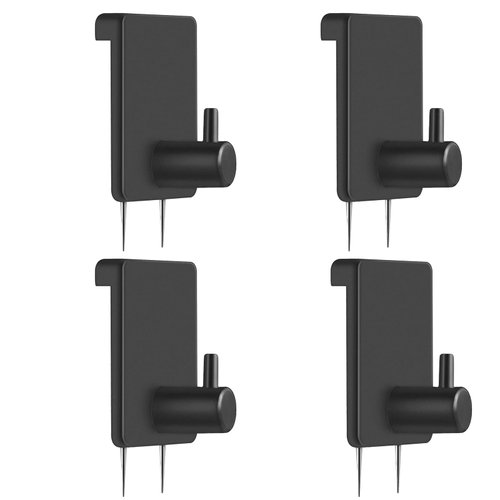Lounsweer Cubicle Hooks for Fabric Walls Cubicle Hanger Clips Fabric Panel Wall Coat Hooks Stainless Steel Cubicle Picture Hangers for 50 Lbs Home Office Room Board Hanging Supply (Black,4 Pcs)