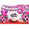 50pcs Pink Mouse Birthday Decorations 3 year old Girl Birthday Party Supplies Balloons Cake Topper Cupcake Topper