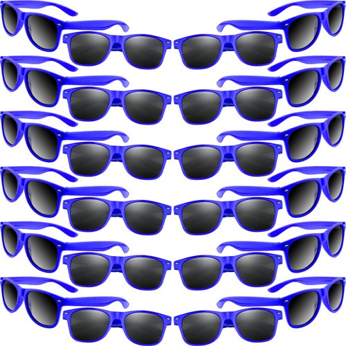 MIAHART 24 Pack Kids Sunglasses Party Glasses Bulk Goody Bag Fillers for Boys and Girls Birthday Party Summer Party Supplies, Blue