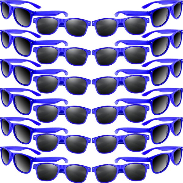MIAHART 24 Pack Kids Sunglasses Party Glasses Bulk Goody Bag Fillers for Boys and Girls Birthday Party Summer Party Supplies, Blue