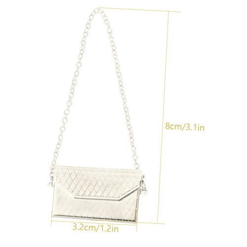 Toyvian 2pcs Dollhouse Metal Bag Doll Handbags Miniature Handbag Mini Metal Handbag Mini Doll House Model Accessories Handbag Bjd Dollhouse Bag Ladies Wallet Little Things Backpack Miss