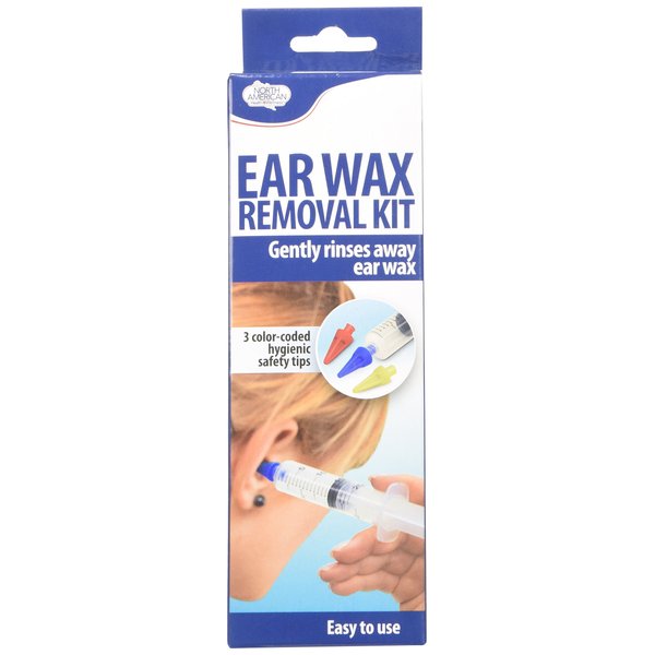 North American Ear Wax Removal Kit Includes Syringe with 3 Color Coded Safety Tips