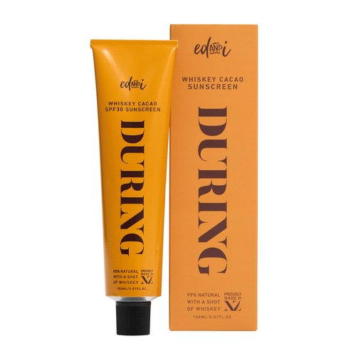 edandi DURING SPF 30 Sunscreen Body Lotion Whiskey Cacao, Moisturizing Sunblock with Vitamin E, Oxybenzone Free, 5.07 oz