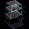 Ouskr 6 Pcs Acrylic Risers for Display, Acrylic Display Riser, Clear Display Stands for Shelf Dessert Cupcake Candy Food Tabletop Collectibles Product Bar Action Figure Jewelry Showcase (3- 4- 5 IN)