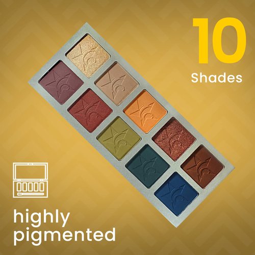 Ccolor Cosmetics - Unisex 3, 10-Color Eyeshadow Palette, Highly Pigmented Eye Shadow Makeup, Long-Wearing & Easy to Blend Eye Makeup, Matte, Metallic & Shimmer, Neutral Blue Red Tones