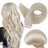 Full Shine Tape in Hair Extensions Real Human Hair 60 Platinum Blonde Tape in Hair Extensions Human Hair 16 Inch Invisible Tape in Extensions 50g Extensions Human Hair Natural 20 Pcs