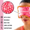 Cooling Gel Eye Mask for Puffy Eyes (8x4 in) - Reusable Cold Compress Pack for Dry Eyes, Tired Eyes, Headaches, Dark Circles - Flexible Golden Gel Beads Hot & Cold Therapy