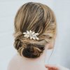 Easedaily Rhinestone Bride Wedding Hair Comb Gold Crystal Bridal Hair Piece Hair Accessories for Women and Girls