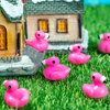 HFAYDZSW 100Pcs Mini Resin Flamingo Ducks, Flamingo Tiny Ducks, Cute Flamingo Figurines for Cake Topper Garden Dollhouse Landscape Aquarium Ornaments DIY Crafts