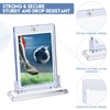 3 Pack Magnetic Card Holders for Trading Cards Protector, 35 pt Baseball Card Protector, Acrylic Hard Cards Sleeves Case for Baseball Football Sports Game Card Storage and Display (Transparent Blue)
