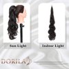 DORILA Ponytail Extension Flexible Wrap Around Ponytail Hair Extensions 32 Inch Long Curly Pony Tails Hair Extensions Wavy Hair Ponytails Hairpieces For Women Daily Use (2#(Natural Black))