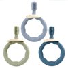3PCS Baby Teething Toys for 0-12 Months,Silicone Teether Baby Toy BPA Free Ring Baby Chew Toys Infant Oral Care with Easy Grip Handles for Sore Gums (Blue)