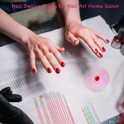 71 in 1 Nail Art Brushes Set with Resin Nail Art Palette, 50 Pcs Clear Nail Swatch Sticks, 5 Pcs Nail Dotting Pens, Nail Tech Supplies Tools for Nail Art