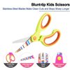 Zicolu Kids Scissors Set of 3 pack, Safety Children Scissors, Craft Scissors with Blunt Tip Floral Print Blade and Soft Grip, Great for Home and School, Blue/Purple/Yellow