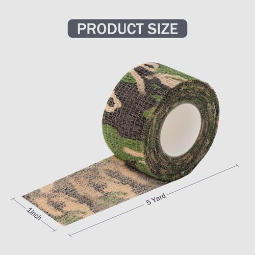 EZ Tattoo Grip Tape - 24PCS (1inch x 5 Yard) Camo Self Adhesive Bandage for Wrist & Ankle Sprain Swelling, Disposable Roll Tattoo Grip Tube Tape for Tattoo Machine and Tattoo Supplies Pet Bandage