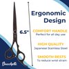 Bucchelli 6.5 Inch Hair Cutting Scissors Professional - Japanese 440A Black Barber Shears - Micro Bevel Edge with Adjustable Tension Knob - Hair Shears Black (Black Right 6.5")