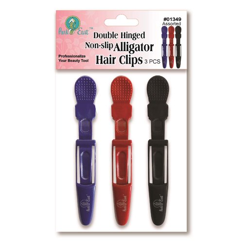 Double Hinged Non-Slip Alligator Hair Clips (3pcs) (Assorted)