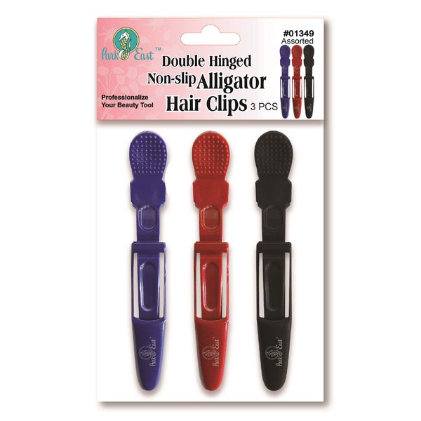 Double Hinged Non-Slip Alligator Hair Clips (3pcs) (Assorted)