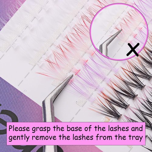 outopen Colored Lashes 14MM Cluster Lash Extensions 140 PCS 7 Colored Mixed Eyelashes C Curl Wispy Natural Colorful Cluster Lashes Extension DIY at Home Reusable (14mm/6 colors mixed)