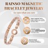 RainSo Womens Elegant Stainless Steel Magnetic Bracelets 3500 Gauss with Gift Box Adjustable