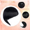 Side Bangs Hair Clip in Extensions, Hair Bangs in Off Fringe Hair Extension One Piece Clip on Front Bangs Hairpiece Forehead Topper, Clip in Fringe Wigs Synthetic for Girls Women, Fashion Black