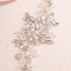 BERYUAN Women Silver Flowers Pearls Crystal Rhinestone Headband Pearls Crystal Wedding Headpiece Taerdrop Crystal Rhinestone Hair Vine for Wedding Women and Girls
