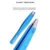 Eyebrow Tweezers - 1 Pc Professional Stainless Steel Tweezer for Facial Hair Removal- Eyebrow Tweezers for Women and Men - Professional eye brow twizzers and trimmer. (Blue)