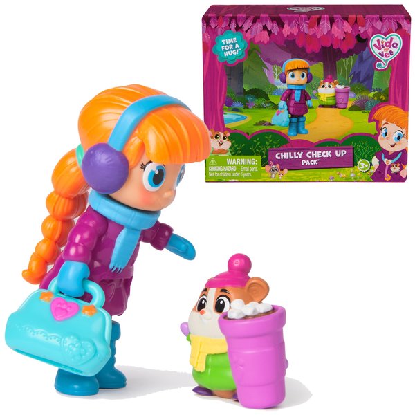 Vida the Vet, Chilly Check Up Pack with Vida & Popcorn Action Figures & Vida’s Vet Bag Accessory, Kids Toys for Girls & Boys Ages 3 and up