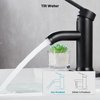 gotonovo Matte Black Stainless Steel 304 Bathroom Faucet Farmhouse Single Handle Lavatory Basin Vanity Sink Faucet with Supply Line