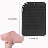 Heat Resistant Silicone Mat for Hair Tools - Pink Flat Iron Pad, Black Curling Iron Pad, Travel Portable Hot Tools Mat (1+1 Pack)