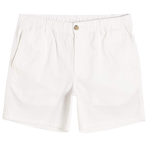 maamgic Men's Classic-fit 5.5" Cotton Casual Shorts Elastic Waistband with Multi-Pocket Daily Wear Walking Summer Outfit White 33