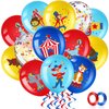 Suilung Carnival Theme Party Balloons, 60 Count, 12 inch Diameter, Blue & Red, Latex, Animal Design, for Birthday & Baby Shower, Children & Parents