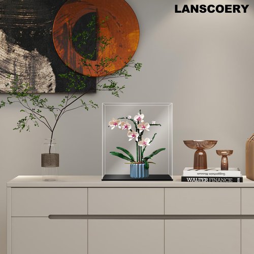 LANSCOERY Acrylic Display Case, Assemble Small Showcase Display Box for Collectibles, with Dustproof & Seamless Display Design, 3x3x3inch Black Base