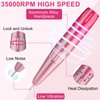 Electric Nail Drill, Urbuti 35000RPM Professional Nail Drill Machine, Portable Rechargeable File Machine Set for Acrylic Gel Nails, Manicure Pedicure Tools for Home and Salon Use(Colorful)