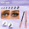 DIY Lash Extension Kit 280 Pcs Lash Clusters Kit Individual Lashes Natural 9-16mm D Curl with Bond Seal Tweezers Pearl Stickers False Eyelash for Beginner Eyelash Extensions at Home (30D+40D)