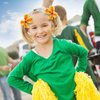 4PCS Softball Hair Bow Clips for Girls Women 4 Inch Yellow Ribbon Cheer Hair Accessories Party Gift