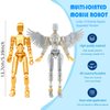 T13 Action Figure Set (Assembly Completed), 3D Printed Multi-Jointed, Titan 13 Action Figures, Multi-Articular Lucky Mobile Robot Nova T-13,Desktop Decorations for Game Lovers Toys (Gold/Sliver)