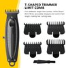 GRABOTE New 4 Pack T Outliners Guards for Andis pm-t/pmt-2 / D-4 / d-5 / GI/GTO/slii/rt-1, Hair Clipper Guards Cutting Guides with Brush