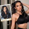 FAVE V-Shaped Clip in Extensions Synthetic Hair Extension Wavy Hair Extensions Brown Black Hair Extensions One Piece Extensions with 5 Secure Clips Vigorous Clip in Hair Extensions for Women