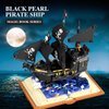 ZYLEGEN Pirate Ship Building Toy Set,Black Pearl Pirate Ship Black Hawk Sailboat Sets with Book Building Blocks Toys Set for Ages 12+ Boys Girls(919Pcs)