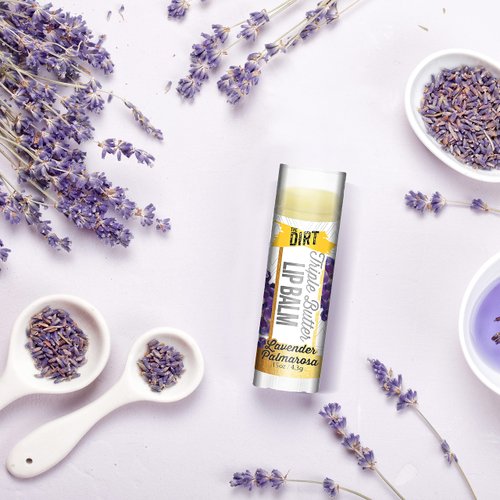 The Dirt Lip Balm - Soy & Petroleum Free Lip Moisturizer - Coconut Oil, Beeswax to Repair Dry Chapped Lips | Deeply Hydrates and Moisturize - Lavender Palmarosa