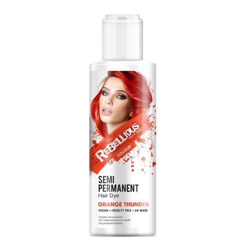 Paintglow Rebellious Colours Semi-Permanent Hair Dye 70ml (Orange Thunder)