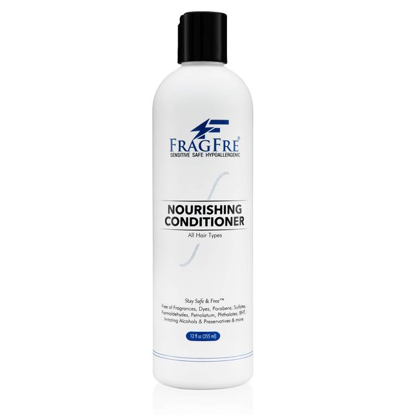FRAGFRE Fragrance Free Conditioner 12 oz - Parabens Free Hypoallergenic - Hair Conditioner for Sensitive Skin - Deep Conditioning for Normal Treated and Fragile Hairs - Vegan Gluten Free (1 Pack)