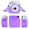 Sunmns Mini 12 Instant Camera Case, PU Leather Protective Compact Case Compatible with Instax Mini 12 Instant Camera (Bright Purple)