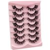 MIKIWI False Eyelashes Clear Band Fluffy Curly Eyelashes Soft and Lightweight Lashes 7 Pairs Wispy Lashes(GL10)