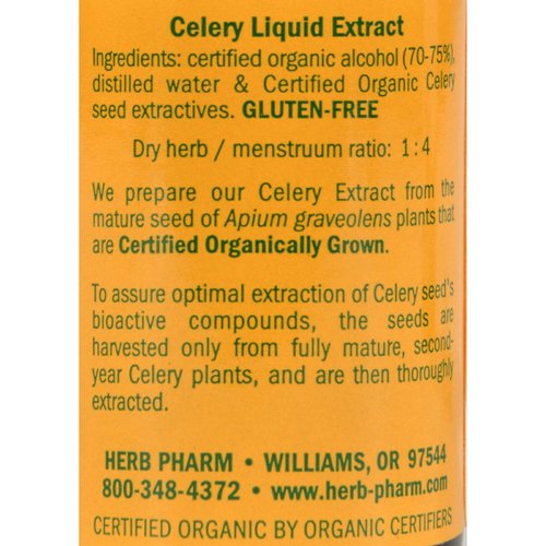 Herb Pharm Certified Organic Celery Seed Liquid Extract for Urinary System Support - 1 Ounce (090700000356)
