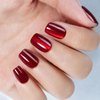 Red Press on Nails Short, Jofay Fashion Soft Gel Fake Nails, Cat Eye Christmas Press on Nails, Reusable & Natural Acrylic False Nails, Stick on Nails for Women Girls Gift, Glue on Nails Kit 32 Pcs