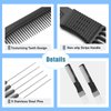 Biaungdo Carbon Lift Teasing Comb with Metal Prong, 2 Pack Black Hair Combs with 5 Pins for Lifting, Fluffing and Styling Hair in Salon