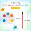 Mini Watercolor Kids Paint Set - (Bulk Pack of 12) - 5 Watercolor Paints, Palette Tray and Painting Brush, for Art Party Favors, Kids Prizes and Paint Party Supplies