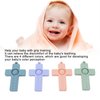 Hztyyier 4PCS Baby Teether Easy to Grip Cross Shape Colorful Infant Chew with Silicone Lanyard for Boy Girl Newborn Gift Soothing Toys